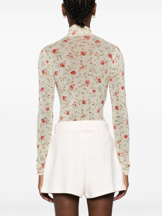 floral mesh bodysuit beige - PRADA - BALAAN 5