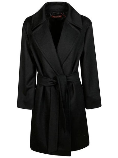 Tigre Wool Robe Single Coat Black - MAX MARA - BALAAN 1