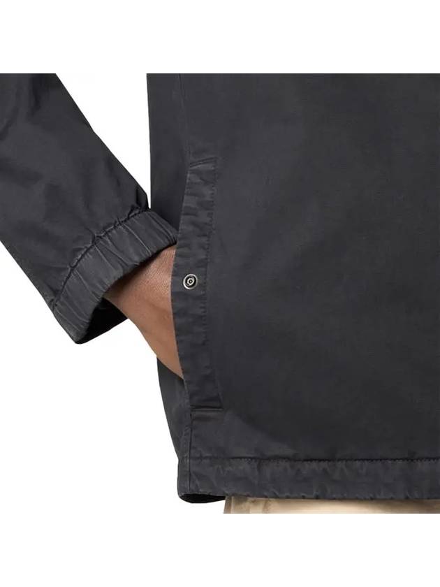 Organic Zip-Up Fastening Shirt Zip-Up Jacket Black - STONE ISLAND - BALAAN 6