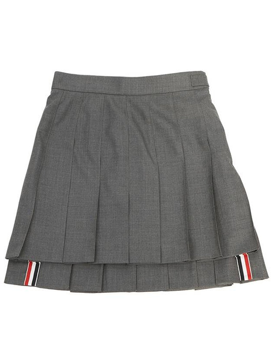 RMB Wool Mini Pleated Skirt Grey - THOM BROWNE - BALAAN 2