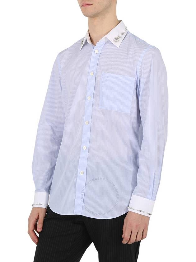 Men's Classic Striped Cotton Long Sleeve Shirt Palais Blue - BURBERRY - BALAAN 3