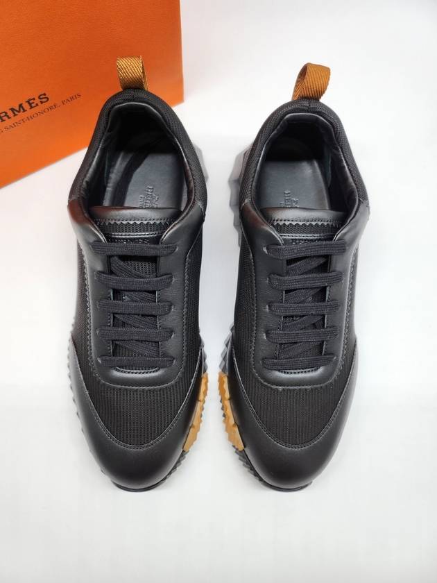 Bouncing Sneakers Technical Canvas Calfskin & Noir Miel - HERMES - BALAAN 4