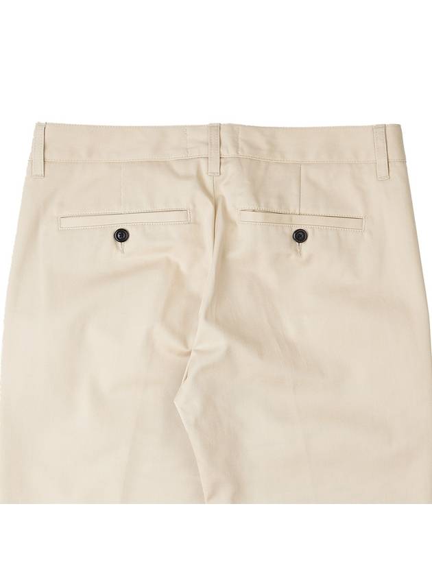 Mid-Rise Cotton Straight Pants Beige - AMI - BALAAN 7