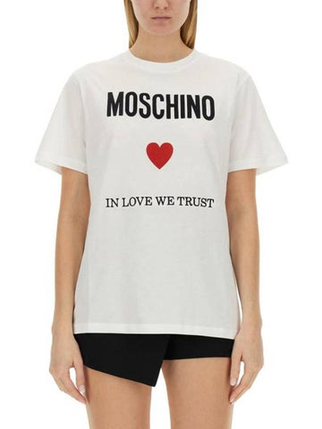 short sleeve t-shirt 07030541 2001 WHITE - MOSCHINO - BALAAN 1