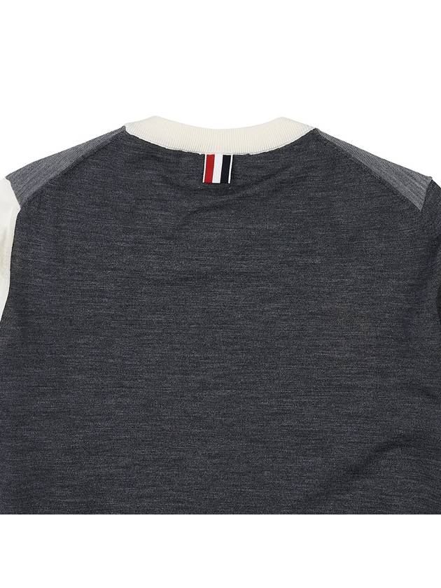 Women's Fun Mix 4 Bar Crew Neck Knit Top Grey - THOM BROWNE - BALAAN 10