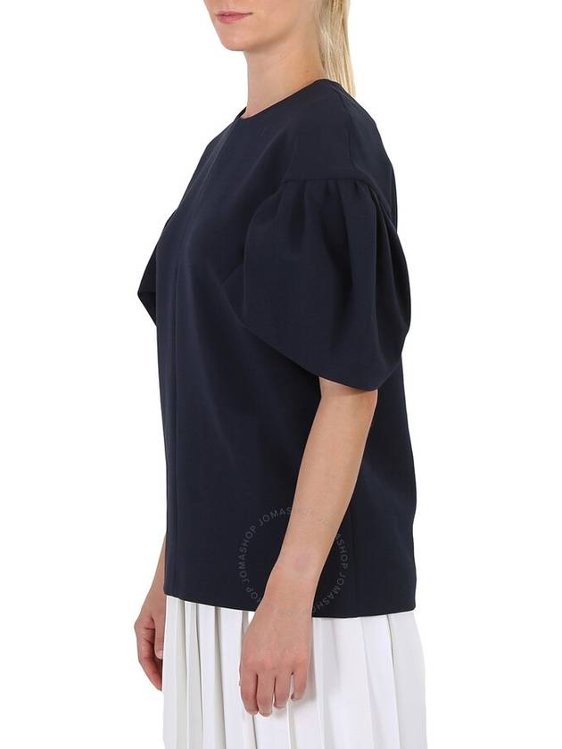 Victoria Beckham Ladies Knit Tops Navy Tuck Sleeve Top, Brand Size 8 (US Size 4) - VICTORIA BECKHAM - BALAAN 2