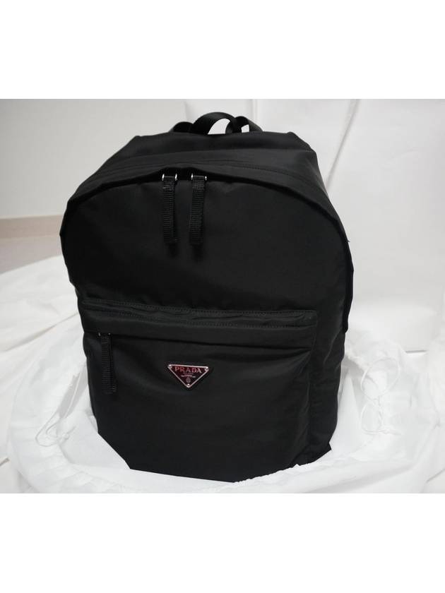 Triangle Logo Nylon Backpack Black - PRADA - BALAAN 3