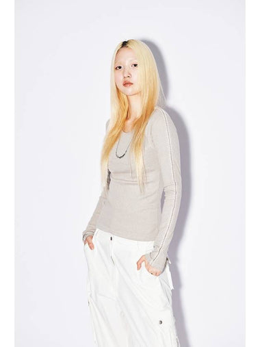 Line Point Knit Top Ivory - GYEOL - BALAAN 1