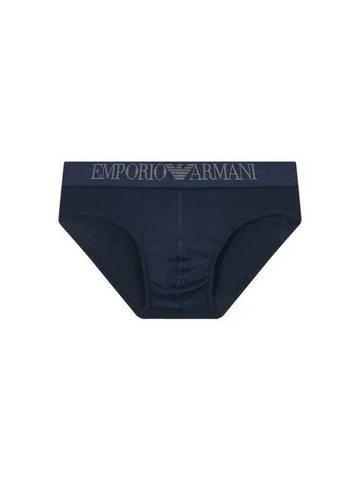 UNDERWEAR Men s Textured Logo Banding Briefs Navy 270424 - EMPORIO ARMANI - BALAAN 1