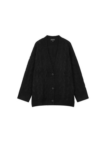 Women s Cable Tissue Easy Cardigan Black 271386 - ARMANI EXCHANGE - BALAAN 1