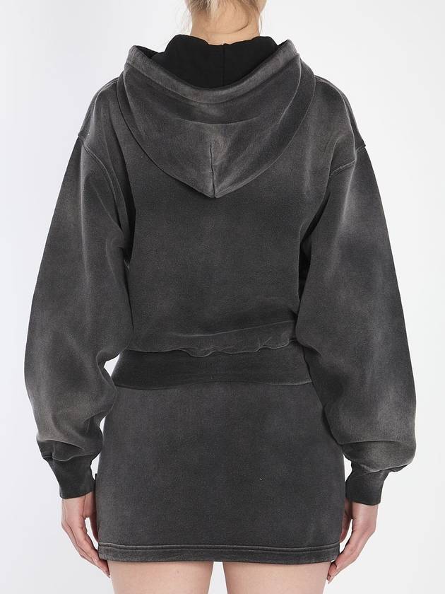 Cropped hoodie with crystals - ALEXANDER WANG - BALAAN 4