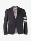 4-Bar Plain Weave High Armhole Sport Jacket Navy - THOM BROWNE - BALAAN 2