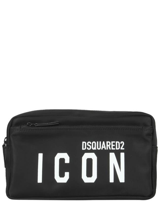 Icon Beauty Case Clutch Bag Black - DSQUARED2 - BALAAN 3