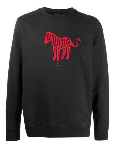 Zebra Printing Sweatshirt Black - PAUL SMITH - BALAAN 1