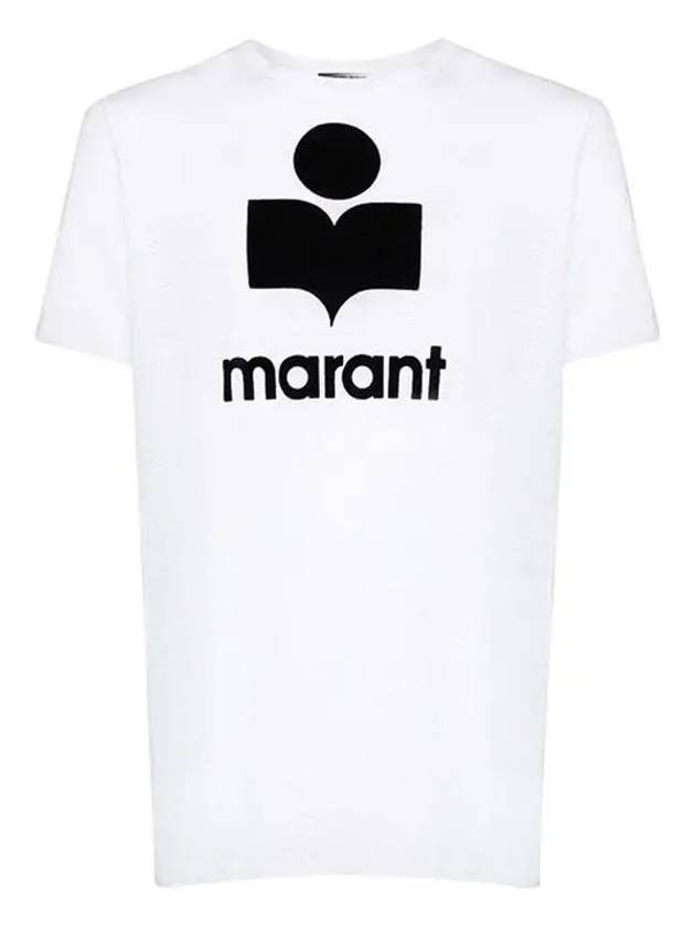 Karman Logo Print Linen Short Sleeve T-Shirt White - ISABEL MARANT - BALAAN 2