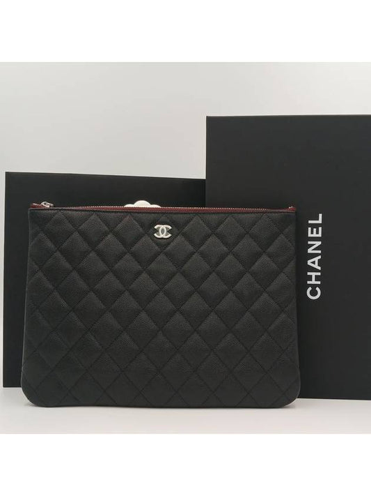 Classic Women s Clutch New Medium Caviar Black Silver A82545 - CHANEL - BALAAN 1