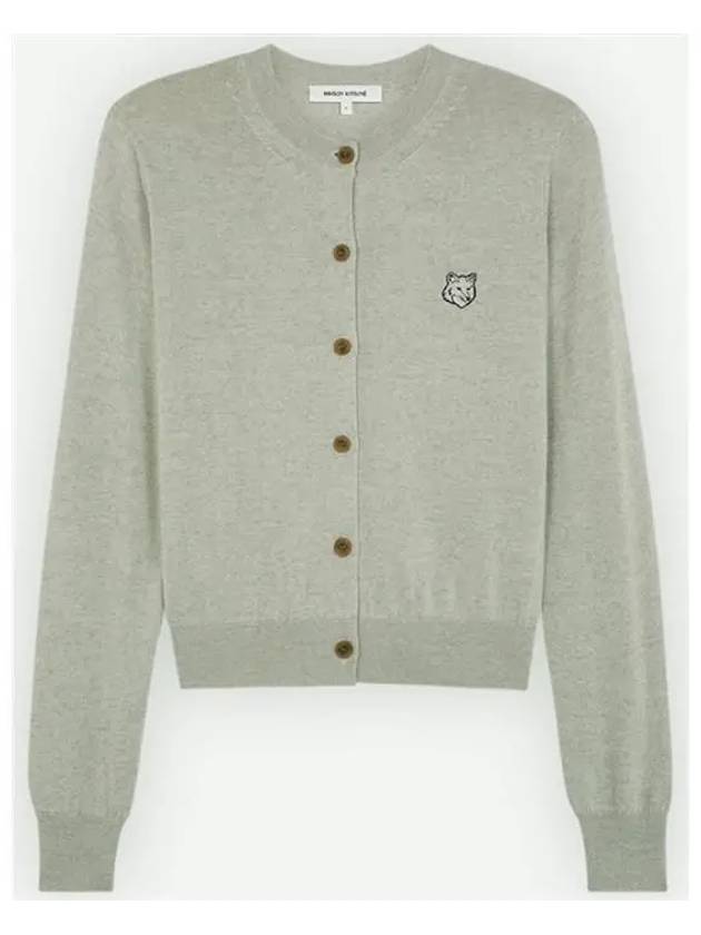 Bold Fox Head Patch Regular Cardigan Grey - MAISON KITSUNE - BALAAN 3