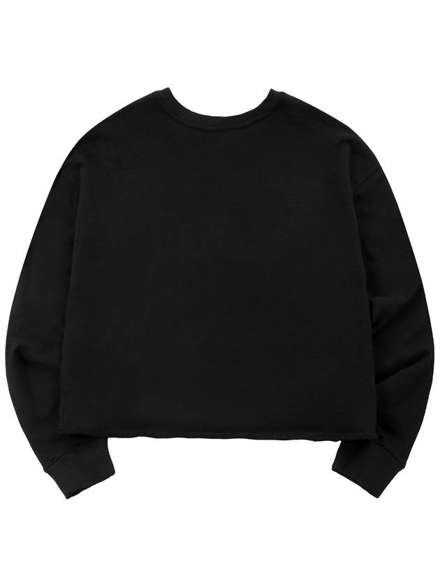 Teach Peace Semi Crop Graphic Sweatshirt Black - ULKIN - BALAAN 3