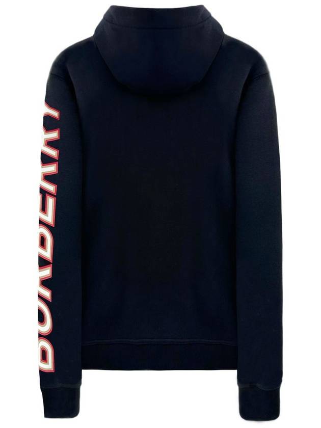 Logo Print Overfit Zip-Up Hoodie Black - BURBERRY - BALAAN 3