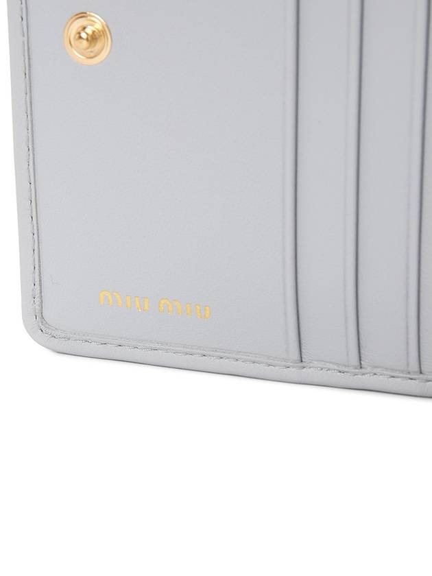 Matelasse Leather Half Wallet Pearl Grey - MIU MIU - BALAAN 6