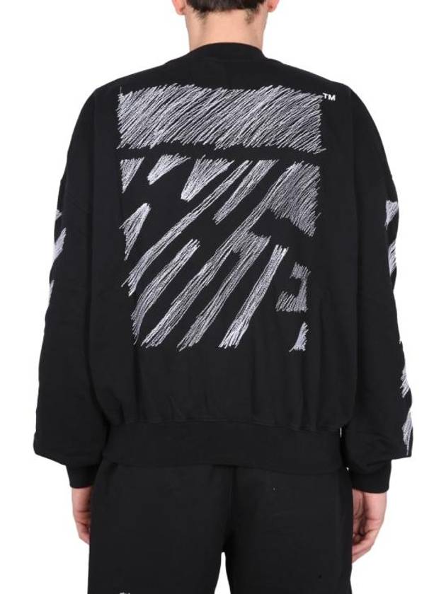 Men's Scribble Diag Sweatshirt Black - OFF WHITE - BALAAN 4