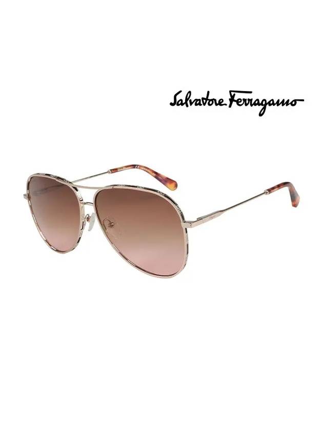 Eyewear Gradient Pilot Sunglasses Brown - SALVATORE FERRAGAMO - BALAAN 1