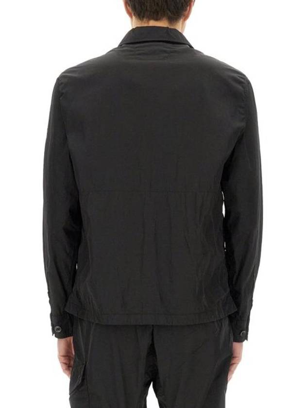 Chrome R Full Button Over Long Sleeve Shirt Black - CP COMPANY - BALAAN 4