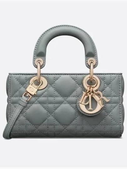 Lady D Joy Cannage Lambskin Micro Tote Bag Grey - DIOR - BALAAN 2