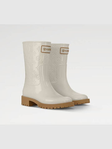 Rain boots cream drops flat half beige - LOUIS VUITTON - BALAAN 1