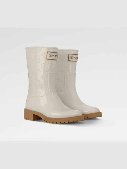 Rain boots cream drops flat half beige - LOUIS VUITTON - BALAAN 1