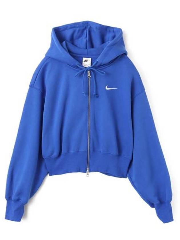 Sportswear Phoenix Fleece Crop Zip-Up Hoodie Blue - NIKE - BALAAN 2