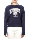 Campus Fox Print Cotton Sweatshirt Navy - MAISON KITSUNE - BALAAN 2