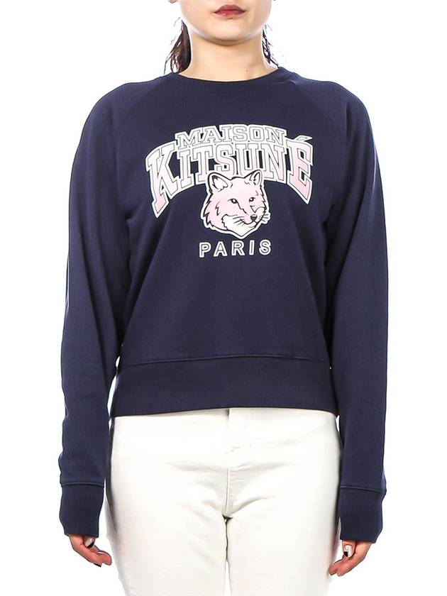 Women s Campus Fox Sweatshirt LW00301KM0001 NAVY - MAISON KITSUNE - BALAAN 1