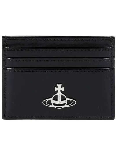 Logo Plaque Leather Card Wallet Black - VIVIENNE WESTWOOD - BALAAN 2