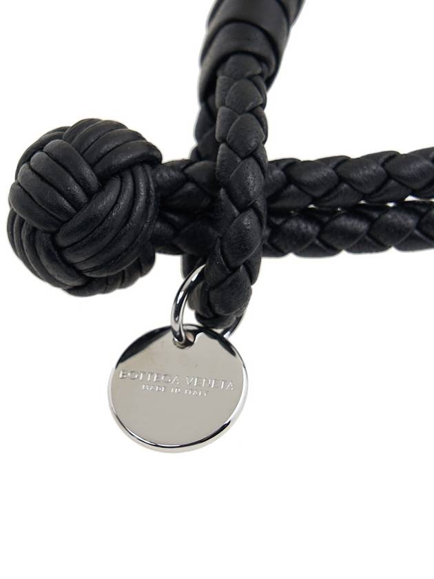 Intrecciato Double Leather Bracelet Black - BOTTEGA VENETA - BALAAN 5