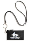 Logo Print Neck Strap Card Wallet Black - BALENCIAGA - BALAAN 2