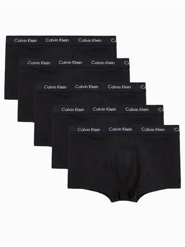 Cotton Stretch Low Rise Drawn Briefs 5 Pack Set Black - CALVIN KLEIN - BALAAN 1