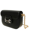 Horsebit 1995 Leather Mini Shoulder Bag Light Black - GUCCI - BALAAN 3