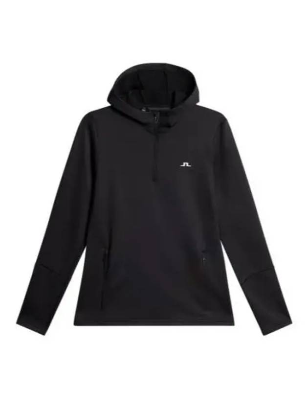 Women's Aerial Quarter Zip Hoodie Black - J.LINDEBERG - BALAAN 1