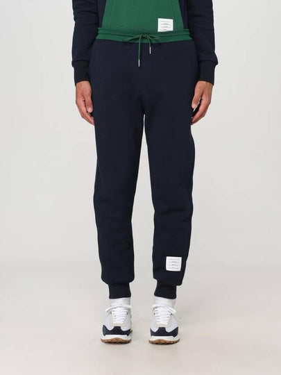 Colour Block Cotton Track Pants Navy - THOM BROWNE - BALAAN 2