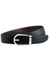 Horseshoe Buckle Reversible Leather Belt Black Brown - MONTBLANC - BALAAN 3