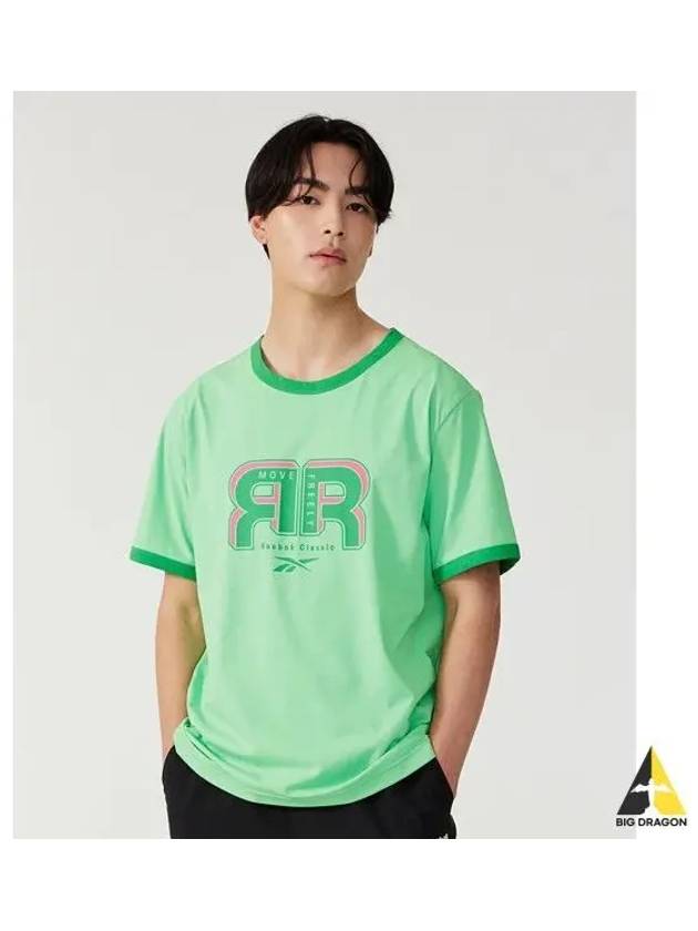 DOUBLE R Logo T Shirt Green - REEBOK - BALAAN 1