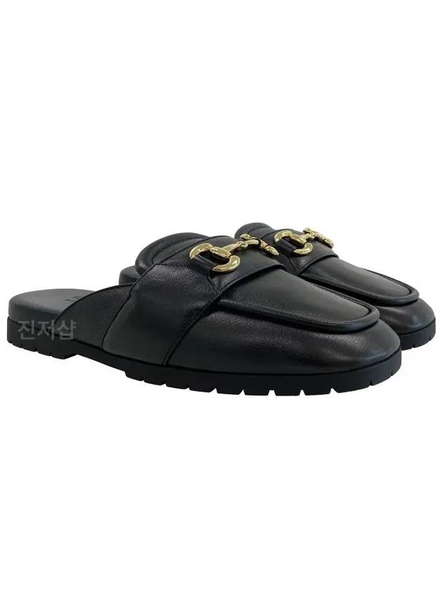 Horsebit Leather Mules Black - GUCCI - BALAAN 3