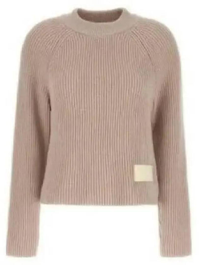 Logo Patch Wool Knit Top Pink - AMI - BALAAN 2