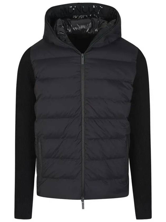 Mix Knit Hooded Padded Jacket Black 9B000 07 M1131 999 - MONCLER - BALAAN 1