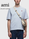 Small Heart Logo Boxy Fit Short Sleeve T-Shirt Light Blue - AMI - BALAAN 2