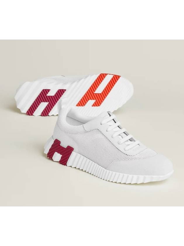 Bouncing Mesh Low Top Sneakers Blanc White - HERMES - BALAAN 3