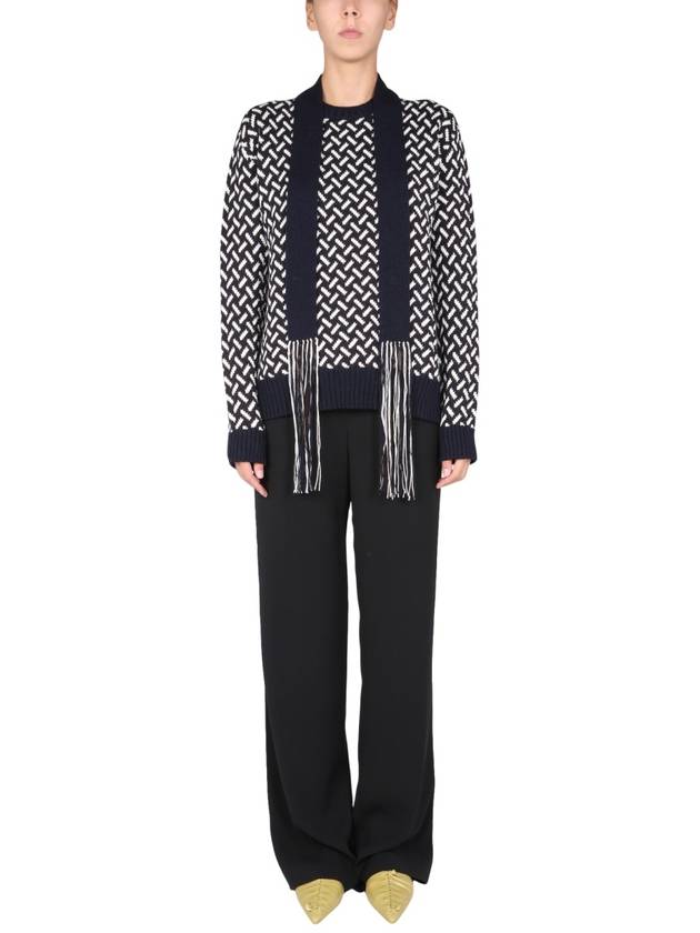 muffler decorated knit top black - JIL SANDER - BALAAN 2