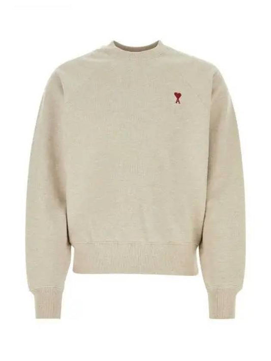 Small Heart Logo Sweatshirt Beige - AMI - BALAAN 2