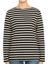 Women's Meridame II Striped Long Sleeve T-Shirt White Black - SAINT JAMES - BALAAN 2